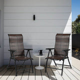 Outdoor Heavy Duty Dark Brown Rattan Folding Patio Chair