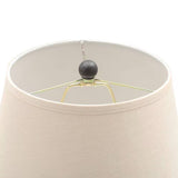 Traditional Bronze Metal Finish Table Lamp with Beige Linen Shade