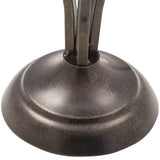 Traditional Bronze Metal Finish Table Lamp with Beige Linen Shade