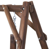 FarmHouse Log A-Frame 2-Seat Wooden Swing Bench