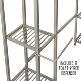 Over the Toilet Freestanding Bathroom Shelving Unit Shelf in Silver Metal Finish