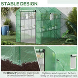 7 ft x 4.7 ft Oudoor Greenhouse with Steel Frame and Green PE Cover