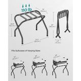 Sturdy Grey Metal Folding Luggage Rack