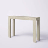 Solid Wood Modern Accent Console Table / Sofa Table in Beige Seashell Finish