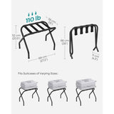 Set of 2- Sturdy Black Metal Folding Luggage Rack