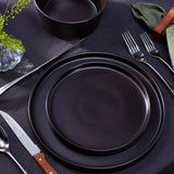 16-Piece Stoneware Dinnerware Set in Matte Black - Service for 4