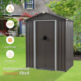 5 x 3 ft. Outdoor Grey Metal Garden Storage Shed