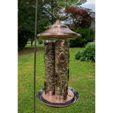 Large Copper Bird Feeder with 3 Tubes and 9 Feeding Ports