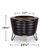 25-inch Outdoor Wood Burning Stainless Steel Smokeless Fire Pit with Cover