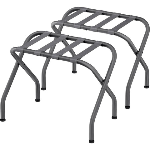 Set of 2 - Sturdy Grey Metal Folding Luggage Rack