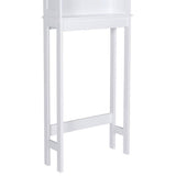 Over the Toilet Bathroom Storage Cabinet Shelving Unit in White Wood Finish