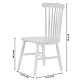 Set of 2  Classic Spindle Back White Solid Wood Dining Chair