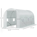 14.7 Ft x 6.5 Ft Outdoor Greenhouse w/ Heavy Duty Steel Frame and White PE Cover