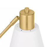 Simple Modern Gold Metal Finish Desk Light Table Lamp with White Shade