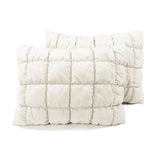 Full/Queen Soft Lightweight Puff Textured 3-Piece Comforter Set in Off White