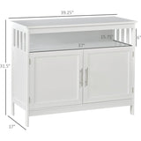 Modern Dining Storage Cabinet Buffet Sideboard Accent Table in White Wood Finish