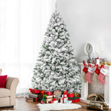 6 Foot Easy Set Up Snow Flocked Faux Pine Christmas Tree with Metal Stand