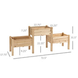 FarmHouse 3 Wooden Elevated Planter Raised Garden Beds