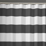 72 x 70 inch Polyester Grey White Nautical Ocean Beach Striped Shower Curtain