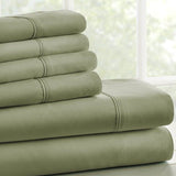 Twin XL Sage 4 PCS Soft Wrinkle Resistant Microfiber Polyester Sheet Set