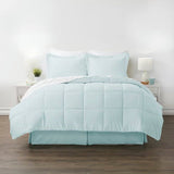 King size Microfiber 6-Piece Reversible Bed-in-a-Bag Comforter Set in Aqua Blue