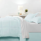 King size Microfiber 6-Piece Reversible Bed-in-a-Bag Comforter Set in Aqua Blue