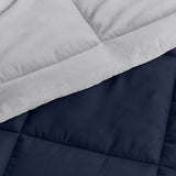 King/Cal King 3-Piece Microfiber Reversible Comforter Set in Navy/Grey