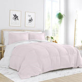 Twin/Twin XL 2-Piece Microfiber Reversible Comforter Set Blush Pink and White