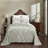 Queen Size 100-Percent Cotton Chenille 3-Piece Coverlet Bedspread Set in Sage