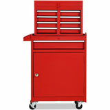 Red Heavy Duty Steel Lockable Rolling Tool Chest Mobile Garage Storage Cart