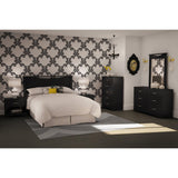 Modern 5-Drawer Bedroom Chest in Black Wood Finish
