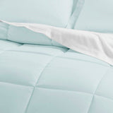 Twin Size Microfiber 6-Piece Reversible Bed-in-a-Bag Comforter Set in Aqua Blue