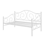 Twin White Metal Daybed with Scrolling Final Detailing - 600 lb Weight Limit