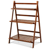 Farmhouse Indoor/Outdoor 3 Tier Folding Plant Stand Planter Shelving Unit