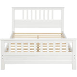 White Pine Wood Slatted Platform Headboard Footboard Full Size Bed